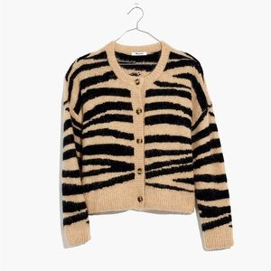 Madewell Deville Cardigan Sweater in Tiger Stripe